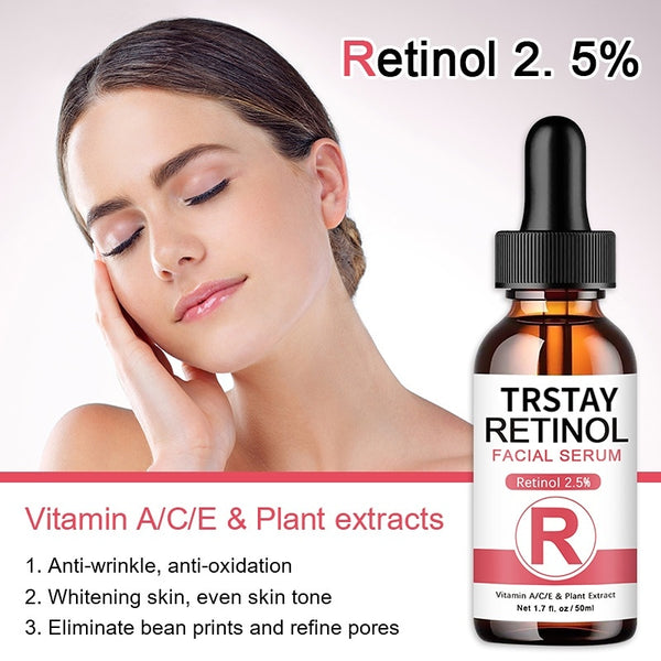 Retinol Face Serum 2.5% With Hyaluronic Acid Anti Wrinkle Whitening Moisturizing Brightening Retinol Essence Skin Care