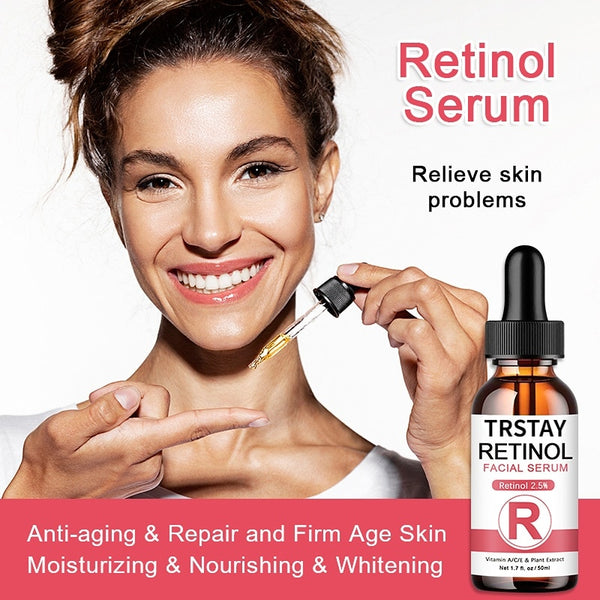 Retinol Face Serum 2.5% With Hyaluronic Acid Anti Wrinkle Whitening Moisturizing Brightening Retinol Essence Skin Care