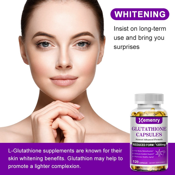 Glutathione Collagen Antioxidant Anti-Aging Boost Immunity Dull Skin Whitening Supplements Wellness Support Skin Health