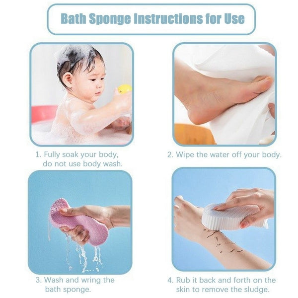 Dropshipme Shower Brush Body Scrub Bath Magic Sponge Skin Exfoliator Massager Clearner Pad Care Tool Bathroom Accessories