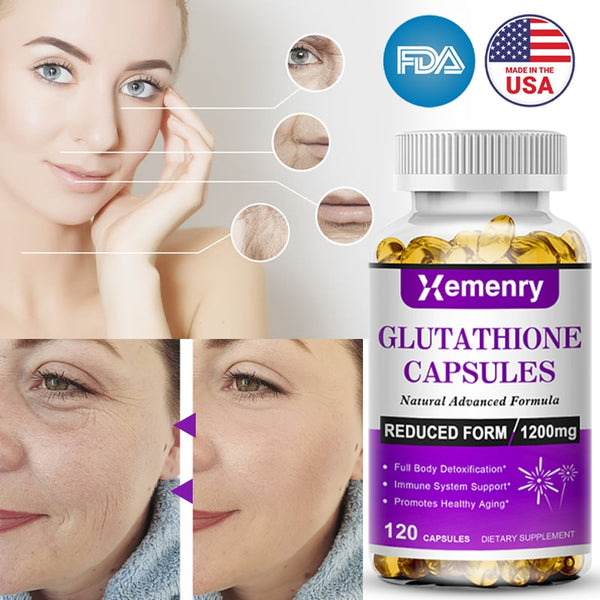 Glutathione Collagen Antioxidant Anti-Aging Boost Immunity Dull Skin Whitening Supplements Wellness Support Skin Health